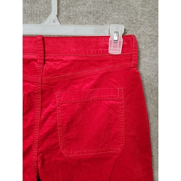 St Johns Bay Wide Leg Velvet Pants Womens 12 Red Comfort Waist Stretch NEW - Picture 7 of 12